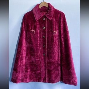 Vintage 1960s 1970s Magenta Velvet Cape